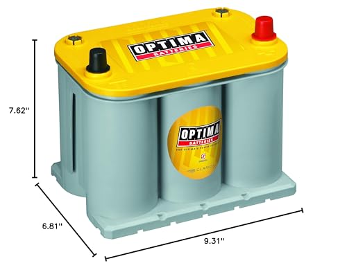 OPTIMA Batteries High Performance D35 YellowTop Dual Purpose Sealed AGM Car, Truck and SUV Battery, 620 CCA, Maintenance Free, Versitile Mounting