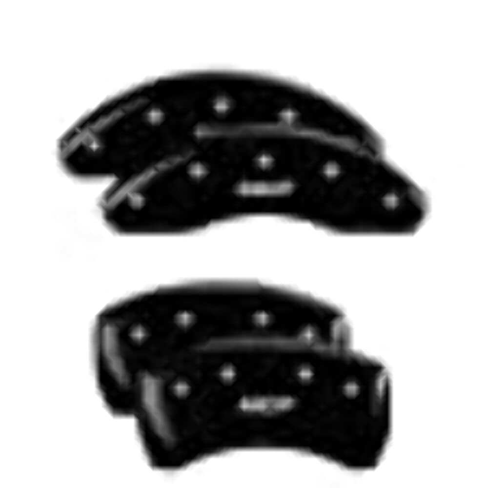 Mgp Caliper Covers 14258Smgpbk Mgp Black Powder Coat Finish, Silver Characters, Set Of 4