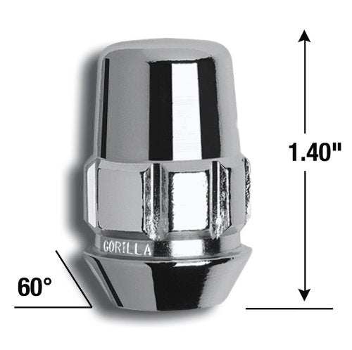 Gorilla Automotive 71621N Acorn Wheel Locks (12Mm X 1.25 Thread Size) - Pack Of 4