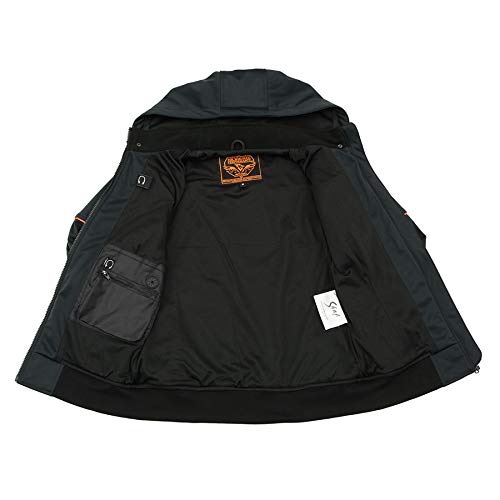 Milwaukee Leather Mpl2764 Women'S Black Soft Shell Armored Motorcycle Racing Style Jacket With Hoodie - Medium