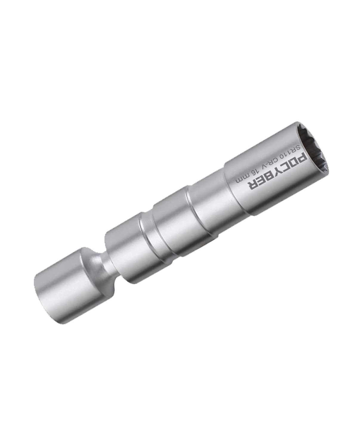 Pocyber 16Mm Swivel Spark Plug Socket 3/8'' Drive Enhanced Magnetic 12 Point 5/8'' Thin Wall Socket Spark Plug Removal Tool Cr-V