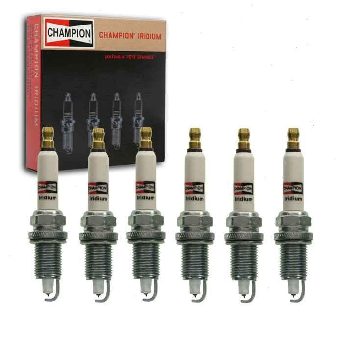 6 pc Champion Iridium Spark Plugs compatible with Jeep Grand Cherokee 4.0L L6 1993-2004