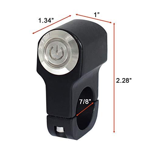 22Mm 7/8' On-Off Motorcycle Switches Handlebar Mount Healight Fog Light Switch With Blue Indicator Light 12V