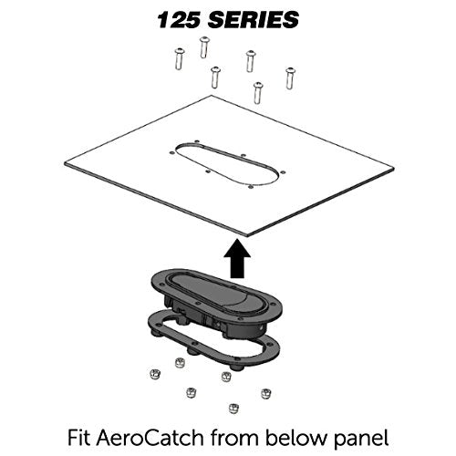 Aerocatch Below Panel Xtreme Hood Latch Kit - Model 125-4000, Black, Without Installation Kit