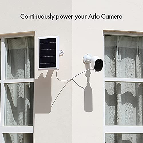 Wasserstein Solar Panel (2W 6V) Compatible With Arlo Ultra/Ultra 2, Pro 3/4/5S (2-Pack, 13.1Ft/4M Cable, White) (Camera Not Included)