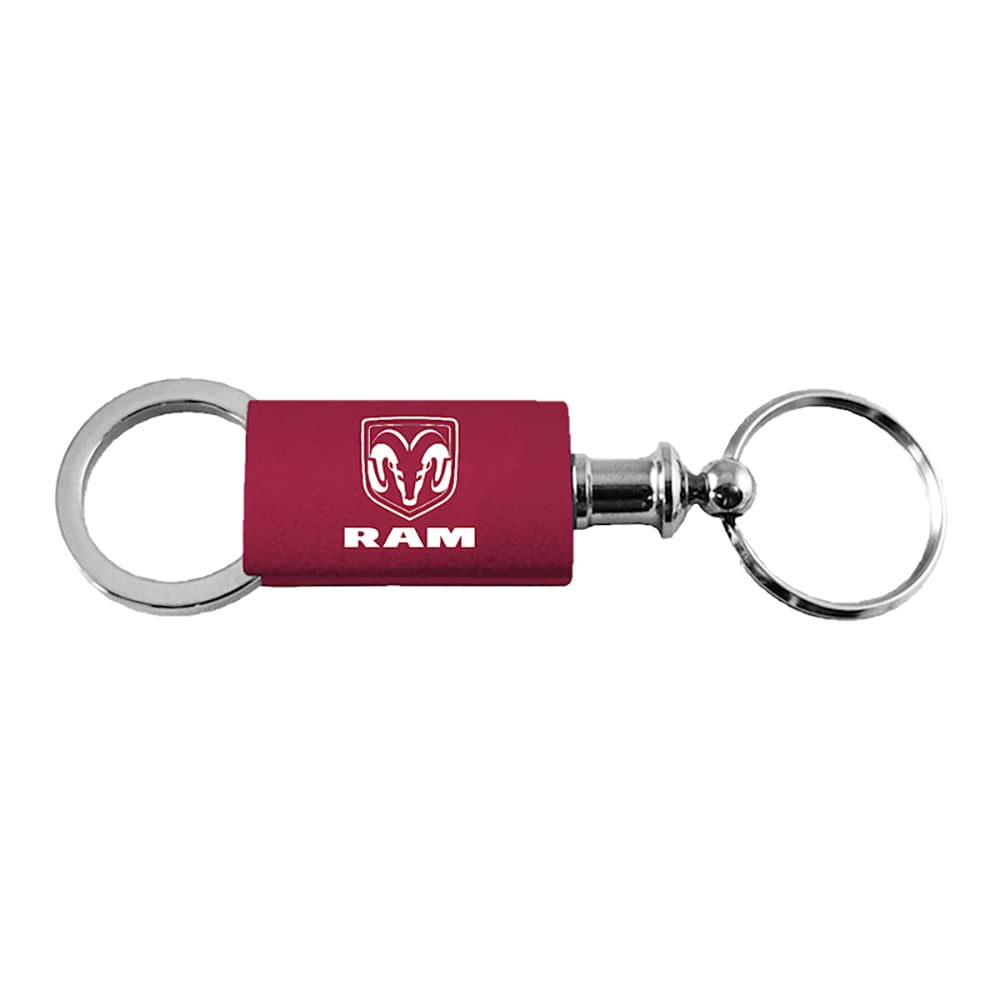 Au-Tomotive Gold Anodized Aluminum Valet Key Fob For Dodge Ram (Burgundy)