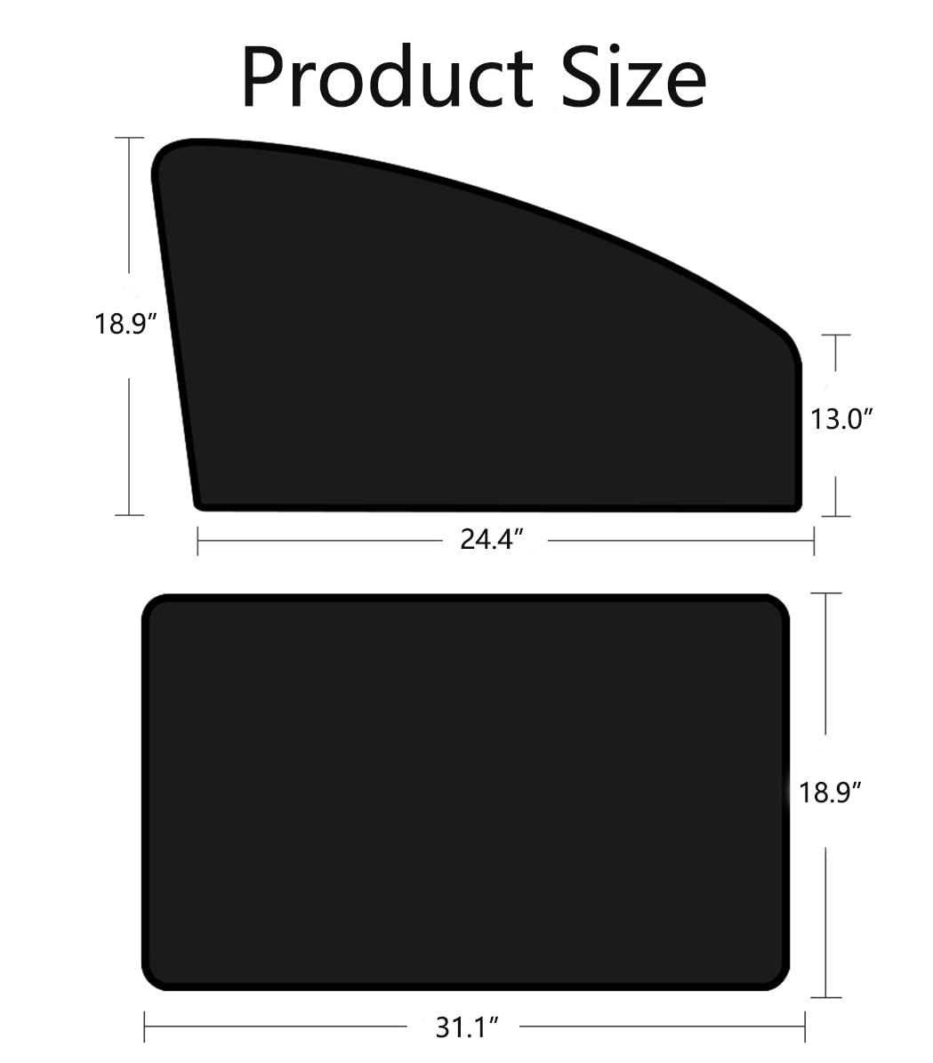 Car Side Window Sun Shades, 4 Pcs Window Sunshades Privacy Curtains, 100% Block Light For Breastfeeding, Taking A Nap, Changing Clothes, Camping (Front&Back 4Pcs)