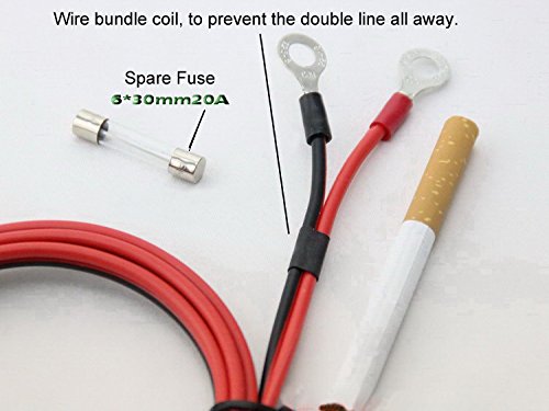 Carviya 2 Pack 12V 24V Heavy Duty 16Awg 0.5M 0.5 Meter 15A 20A Male Plug Cigarette Lighter Adapter Power Supply Cable For Car In