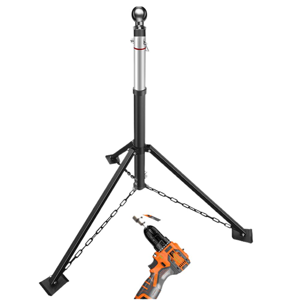 Schumaho Gooseneck Tripod Stabilizer Jack For 5Th Wheel Trailer Rv, (Allow Drill Adjust), 5000Lb Load Capacity & Adjustable Heig