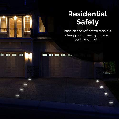 10 Pack Commercial Reflective Road Pavement And Driveway Marker (White)