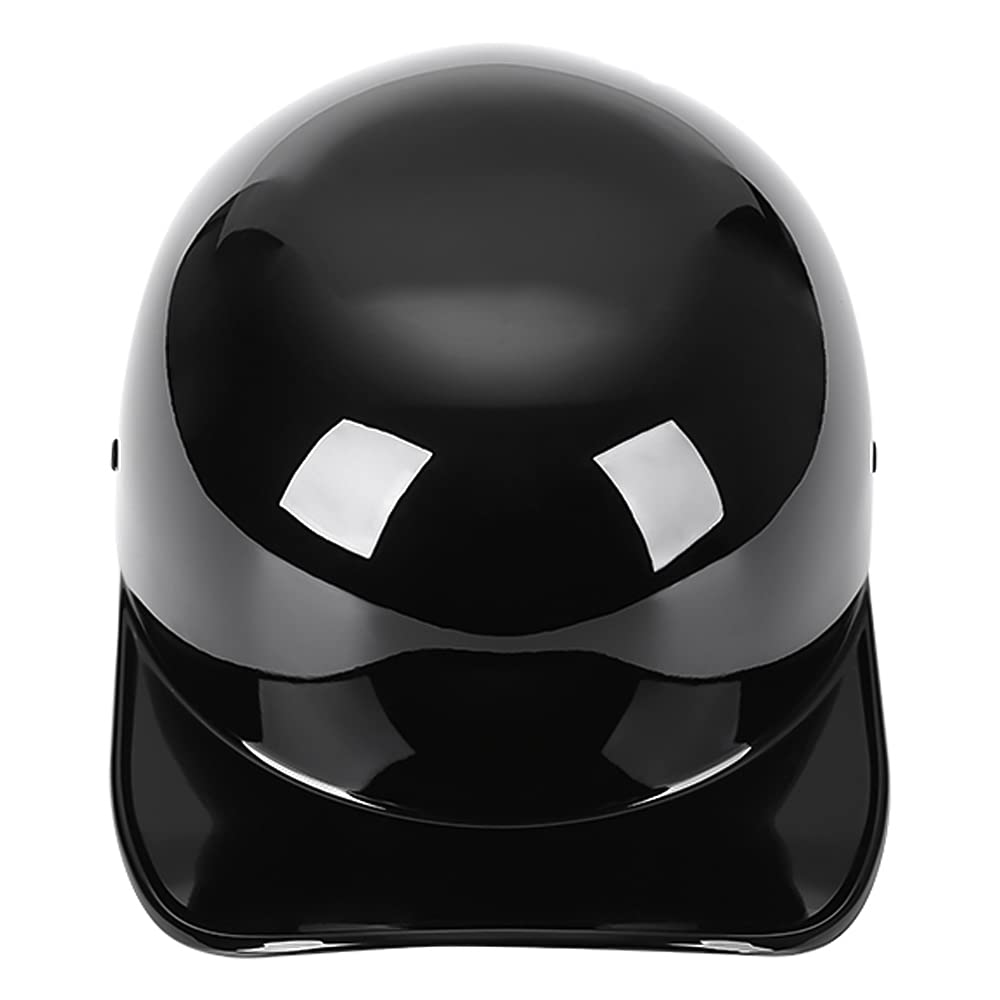 Yesmotor Baseball Motorcycle Helmet Half Cap For Bike Cruiser Chopper Moped Scooter- Dot Approved (Light Black, L)