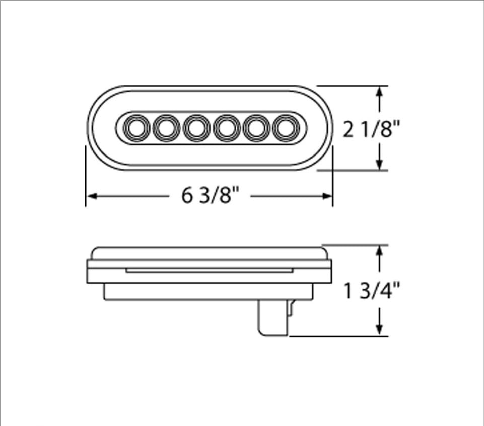 United Pacific (2) '' Halo Red 22 Led 6'' Oval Trailer Truck Stop Turn Brake Tail Light Kits