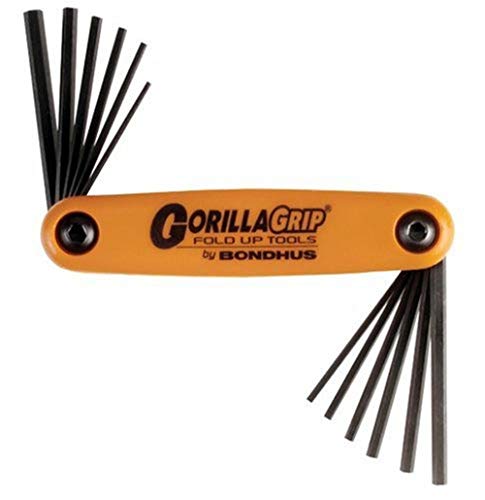 Bondhus 12550 Gorillagrip Set Of 12 Hex Fold-Up Keys, Sizes 5/64-5/32-Inch & 1.5-5Mm