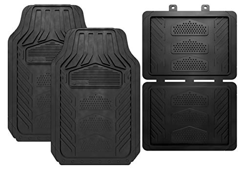 Dodge Weatherpro 4 Piece Floor Mats Set, Floor Mats by Plasticolor (001666R01), Black, One Size