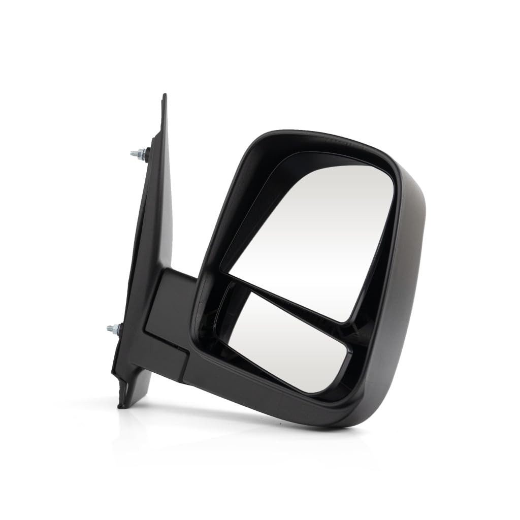 For Chevy Express 2500 2008-2020 Door Mirror Passenger Side | Outer | Rear | Textured | Black | Manual | Foldable | Dual Glass |