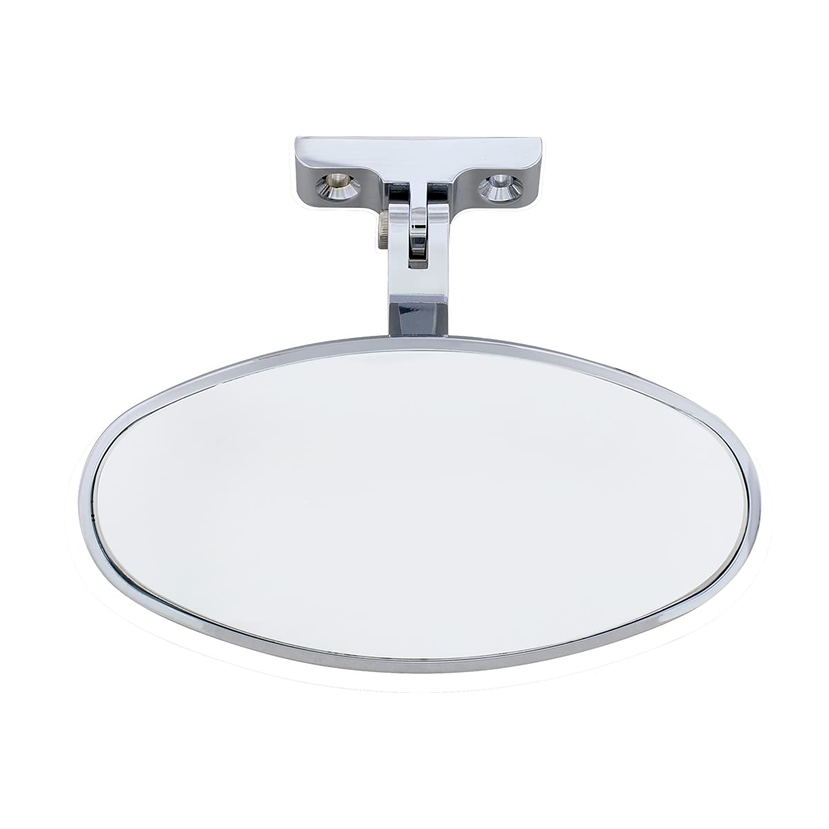 United Pacific Oval Chrome Plated Aluminum Interior Rear View Mirror With Screw-On Mount, 70804