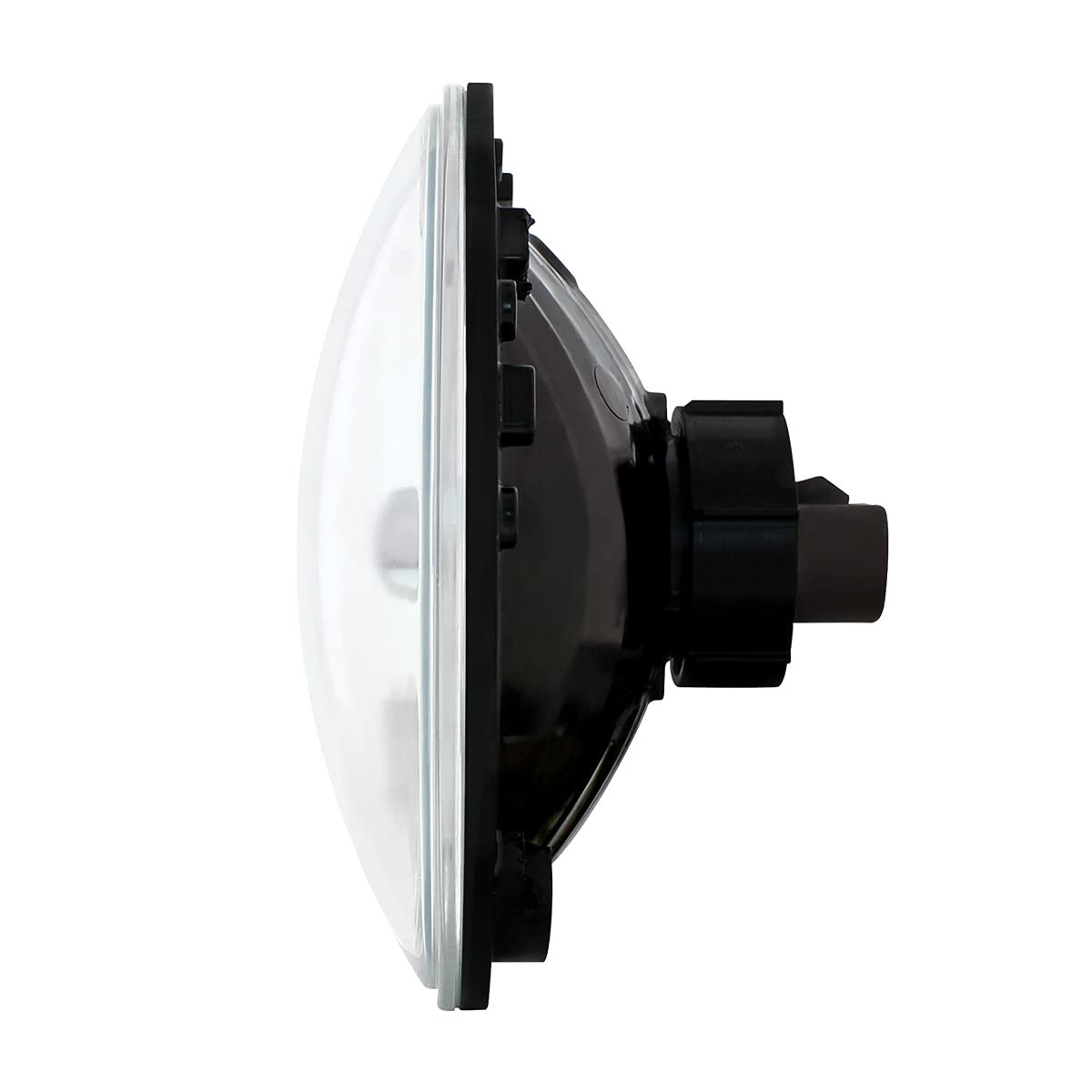 United Pacific 31285 7'' Crystal Headlight With White Led Halo Ring