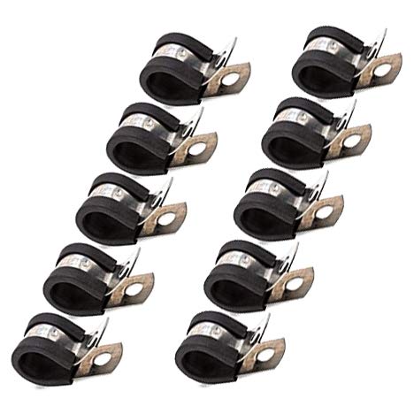 3/8 Fuel Line Tubing Mounting Clamps Stainless Steel Cable Clamp Hardware Rubber Cushioned Insulated Metal Clamp Tube Holder for