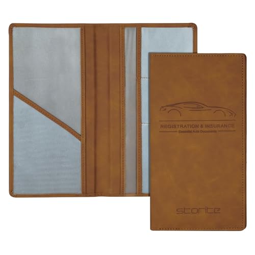 Storite Car Registration And Insurance Card Holder, Vehicle License Document Glove Box Compartment Organizer, Interior Car Acces