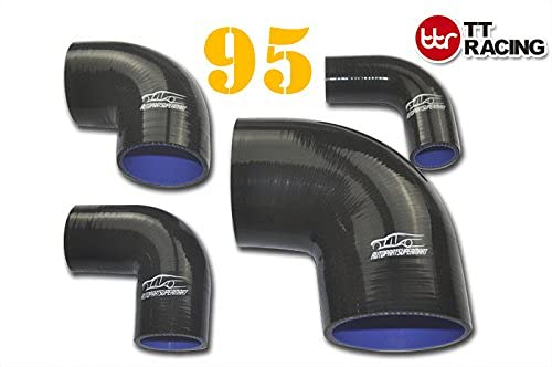 4-Ply Silicone 90 Degree Elbow Radiator Hose Joiner Pipe Black 95Mm 3.75' (3-3/4')