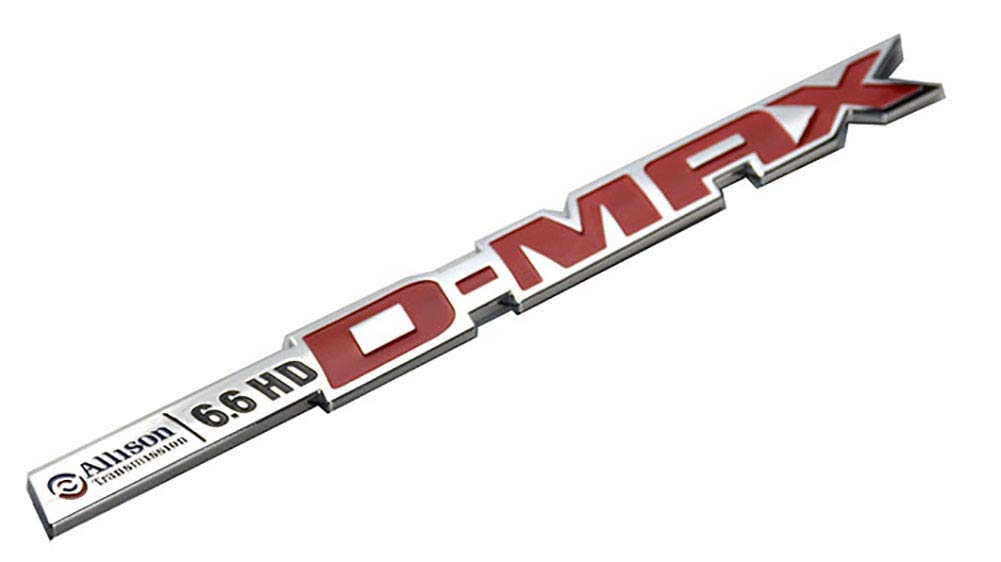 Pair Set Duramax Dmax Allison 6.6Hd Emblems 3D Badge Sticker Replacement For Silverado 2500Hd 3500Hd (Chrome Red)