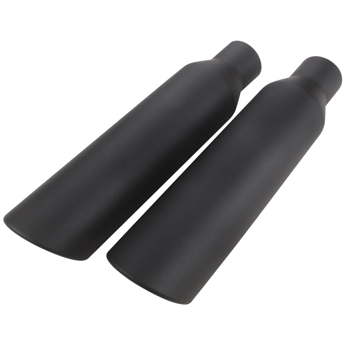 Lcgp 2 Pcs 2.5' Inlet Exhaust Tips,2.5' Inlet X 4' Outlet X 17' Overall Length, Weld On, Universal Stainless Steel Black Diesel Exhaust Tailpipe