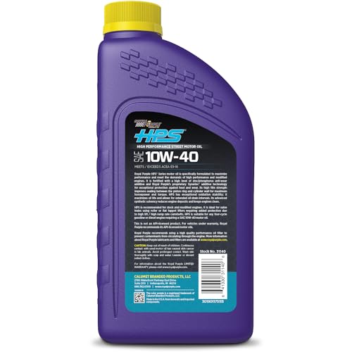 Royal Purple (36140-6Pk Hps 10W-40 Synthetic Motor Oil With Synerlec Additive Technology - 1 Quart, (Case Of 6)