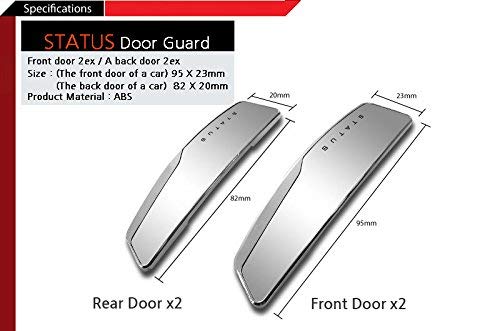Status High Glossy Slim Door Edge Guards - 4Pcs Bumper Protector Trim, ABS Plastic, White, Model ST-GD280