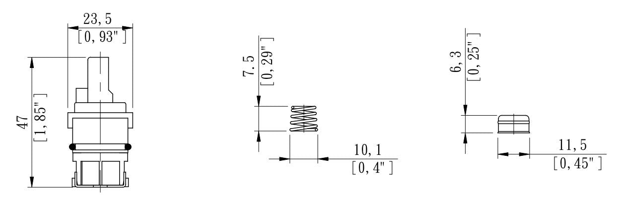 Dura Faucet Df-Rk400 Rv Cartridge Replacement Kit For Acrylic Knobs