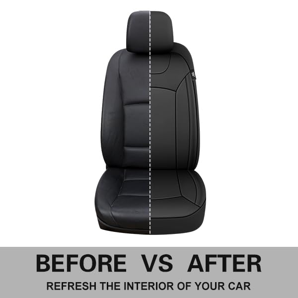 Pariiaotin Premium Leather Car Seat Covers Front Set, Waterproof Stain-Resistant Seat Covers For Cars, Universal Automotive Inte