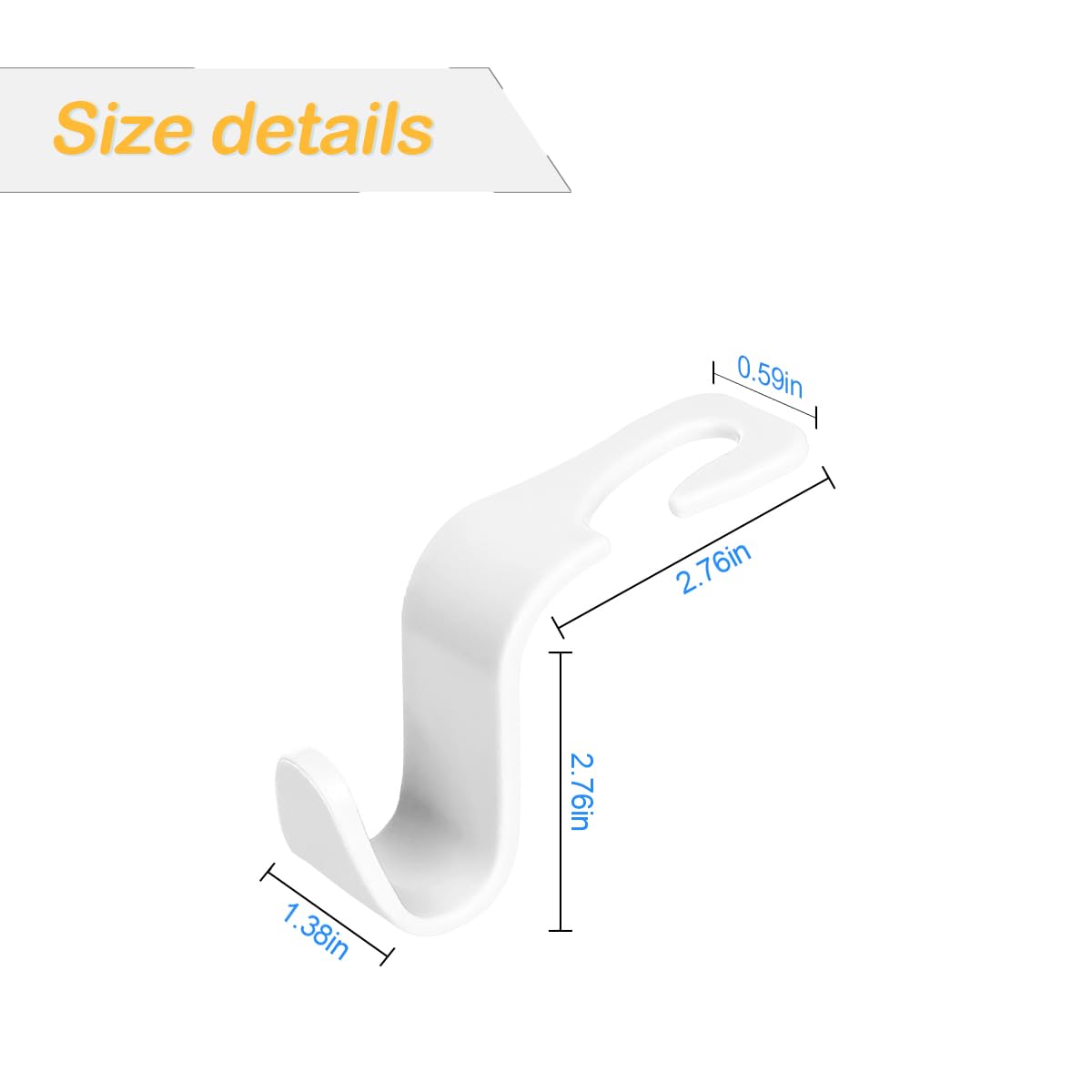 Osilly Car Seat Headrest Hook, 4 Pack Auto Seat Hanger Storage Organizer for Purse Handbag Coats Grocery Bags, Car Interior Acce