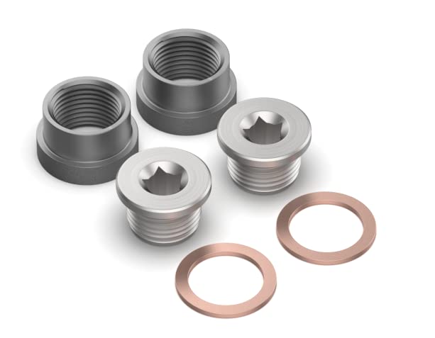 O2 Oxygen Sensor Fitting Plug And Bung Kits With Copper Washer M18X1.5 - Universal Fit (2 Pack - M18X1.5)