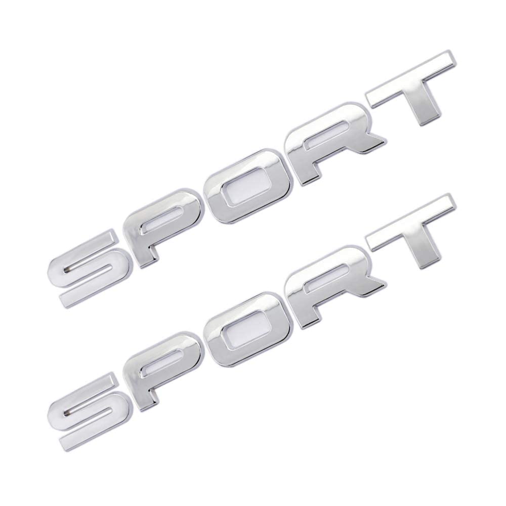 Sport Emblem 3D Metal Badge Car Side Fender Rear Trunk Car Sticker Decal For Dodge Hon Da Ni Ssan Kia R Ange R Over (Sliver)