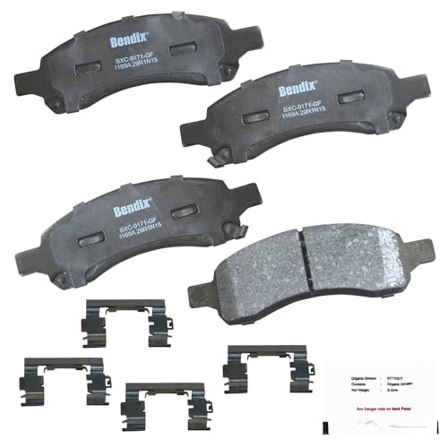 Bendix Priority1 Cfc1169A Ceramic Front Brake Pads For Buick Enclave 2017-2008, Chevrolet Traverse 2017-2009, Gmc Acadia 2016-20