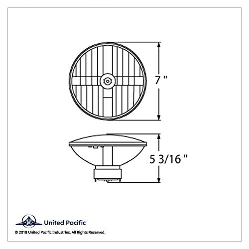 United Pacific 31387 ULTRALIT 7-inch Crystal Clear Headlight w/Glass Lens, Reinforced Reflector, Rugged Construction, DOT/SAE – ONE Headlight