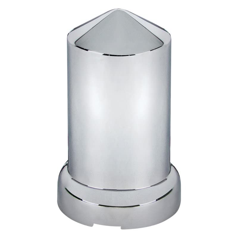 United Pacific 10117 33Mm X 3-3/16'' Chrome Plastic Pointed Nut Covers W/Flange - Push-On (Color Box Of 20)