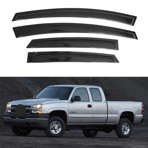 Ig Window Visor Compatible With 2001-2007 Chevy Chevrolet Silverado/Gmc Sierra Crew Cab, 2002-2006 Avalanche/Suburban/Escalade E