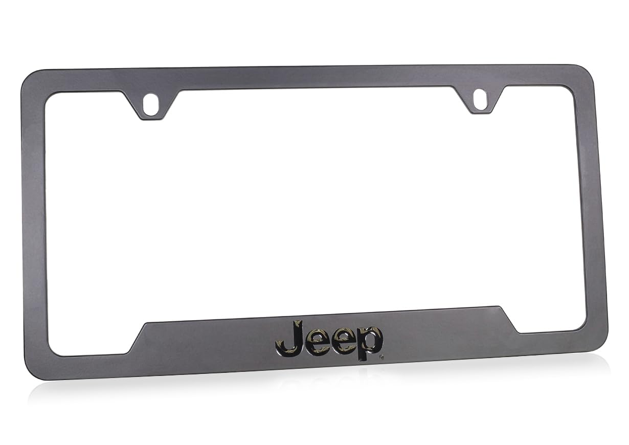 Jeep License Plate Frame - Blacked Out Metal Engraved
