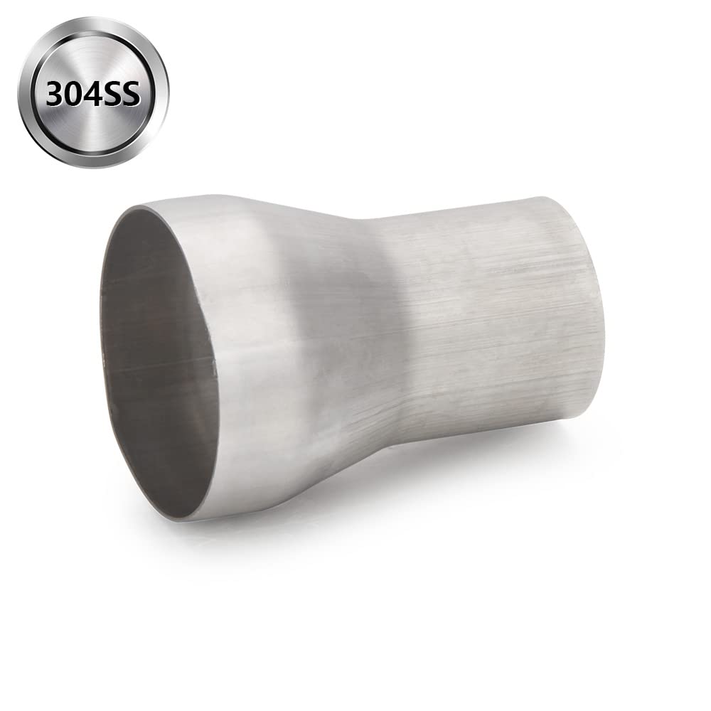A-Karck Exhaust Adapter Connector 2'' Od To 3'' Od, Exhaust Pipe Reducer 4'' Overall Length 304 Stainless Steel