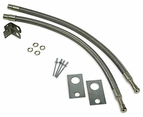 Tireminder 16-19.5 Inch Braided Steel Valve Extender Kit For Dually Wheels, Rim Mounted, 2 Pack