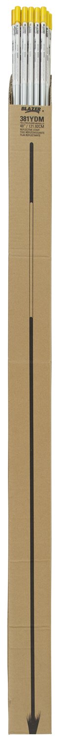 Blazer International 381Ydm-24 Yellow 48-Inch Fiberglass Pole Reflective Driveway Marker, 24 Pack