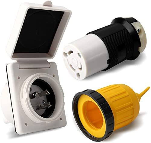 Opl5 Rv Power Inlet 30Amp 125V Rv Power Inlet Receptacle, Female Twist Locking Connector, Rv Power Plug Twist Locking Inlet With