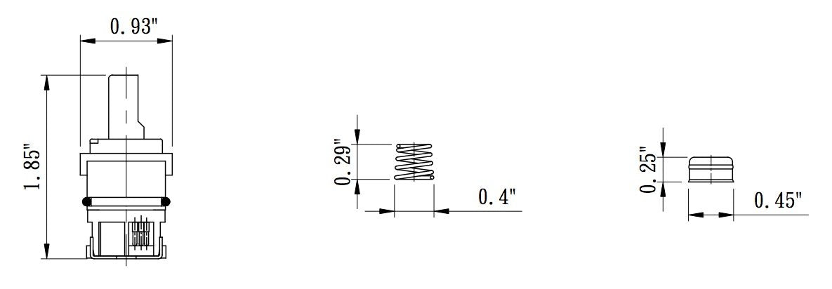 Dura Faucet Df-Rk200 Rv Cartridge Replacement Kit For Plastic Lever Handles