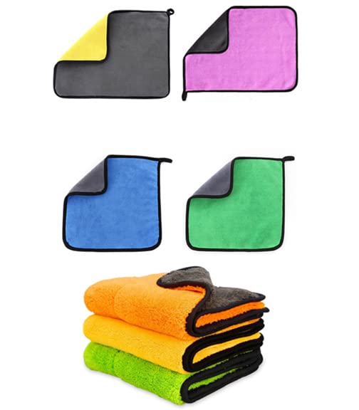 RKPSP Scratch Free Polishing Microfiber Cleaning Cloth 40 * 40 Double Layers Car Washing/Car Drying Wash Towel Pack of 3