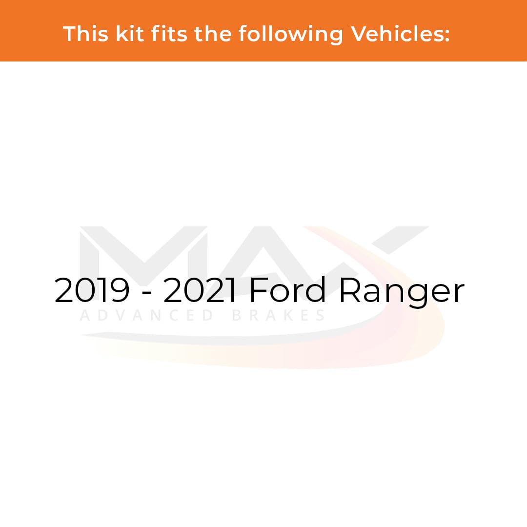 Max Advanced Brakes Front & Rear Brake Kit For 2019 2020 2021 Ford Ranger Replacement Premium Oe Disc Brake Rotors And Ceramic Brake Pads