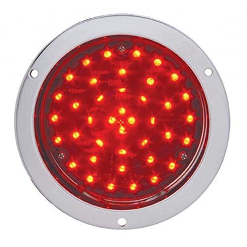 United Pacific 38062 - Brake/Tail/Turn Signal Light - 40 Led Deep Dish 4'', Red Led/Red Lens