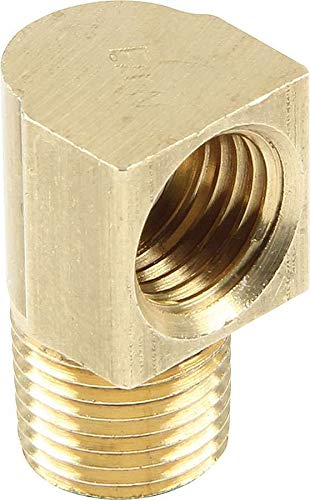 Allstar Performance Fitting, Adapter, 90 Degree, 3/8-24 in Inverted Flare Female to 1/8 in NPT Male, Brass, Natural, 3/16 in Har