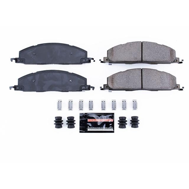 Power Stop Z23-1400 Rear Z23 Evolution Sport Carbon Fiber Infused Ceramic Brake Pads with Hardware For 2009 2010 2011 2012 2013