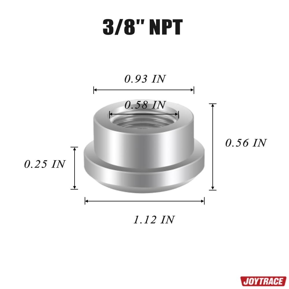3/8 Npt Female Threaded Stepped Weld On Bung Fitting Aluminum 2Pcs