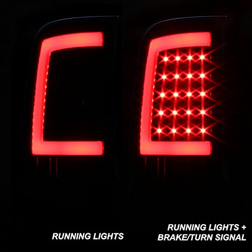 Akkon - For 07-14 Gmc Sierra 1500 2500 3500Hd Pickup Black Bezel Smoked Lens C-Shape Led Tail Brake Light